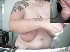 i'm doing the dishes completely naked, oops.