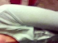 Blonde milf shows her tits and panties