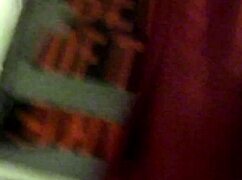 Blonde milf shows her tits and panties