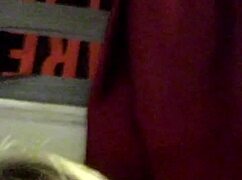 Blonde milf shows her tits and panties