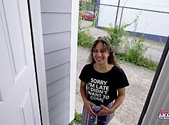 Hey, petite brunette liv revamped is rubbing her wet pussy while sucking a big cock 😏