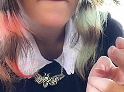 That alt milf next door is smoking outback in her thong, so curvy and cute!