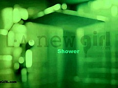 cute brunette with long hair fresh from a steamy shower