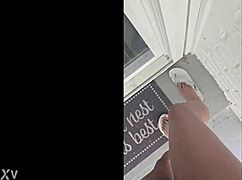 Tall Woman Stomps in the Garden, Making Everything Look Small from Up Here