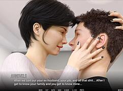 Fat curvy girl in cute outfit at university 3d problems