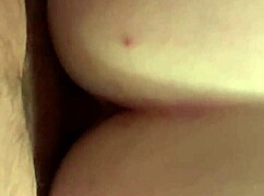 the amateur couple bent over in doggystyle, fucking intensely until a creampie filled her up completely.