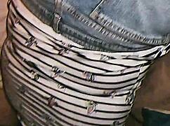 Latina friend surprises with big cock under miniskirt