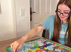 Game night with stepsister alicia hall wins blowjob