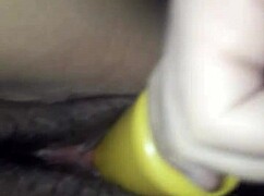 Latina wife riding huge dildo, moaning in orgasm as she cums 😍