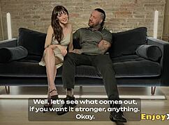 Tatted Black-Haired Girl Gets Cum From Her Boyfriend