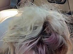 blonde hooker giving deepthroat blowjob then getting bareback fucked and creampied on ass