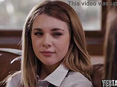 big boobs cheerleader seduces petite hairy classmate with licking and fingering