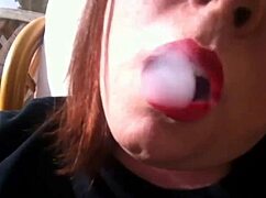 sexy bbw tina snua smokes cork cigarette