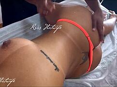 married prostitute massages with exposed tits and tiny bikini