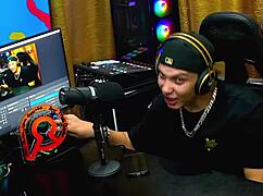 Bruna lambertini strips naked on podcast with sheer outfit.