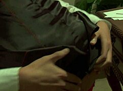 Asa akira gets her ass fingered while fucked in thigh high stockings, cum swapping