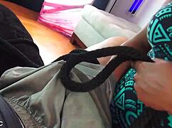 i bound her toes and teased her big natural tits