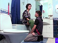 Alla and Navon enjoy a college shower together