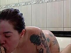 passionate bath sex with cum in mouth