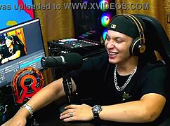 Bruna lambertini strips naked on podcast with sheer outfit.