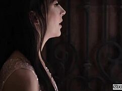 Guy anal fucks his stepson's petite GF outdoors with big cock