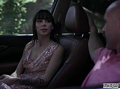 Guy anal fucks his stepson's petite GF outdoors with big cock