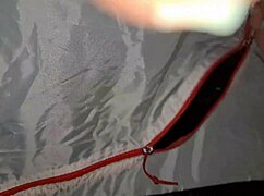 Camper enjoys outdoor activities on the dirt ground