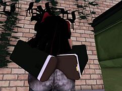 Rice bunny takes big black cock in alley