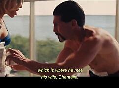 Blonde milf and brunette share passionate kissing in missionary.