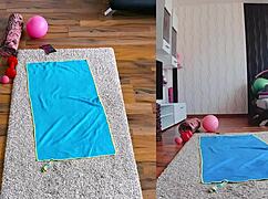 Get fit and frisky with naked yoga ass worshiping.