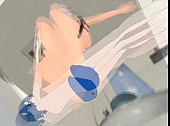 Mmd character faces misadventures in the bathroom setting