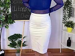 I am a hot milf teaching what the clitoris is, with spankin and roleplay in stockins and heels