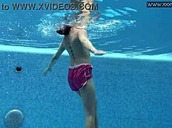 lady dee is such a cute shy czech teen swimming with her small tits.