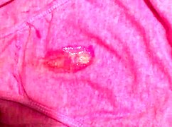 Detailed scene of cum filling dirty panties after intense cumshot