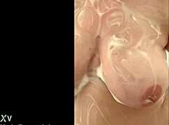 French MILF Caresses Big Tits in Secret Shower