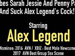hot babes sarah jessie and penny pax fuck and suck alex legends cock with blonde redhead action