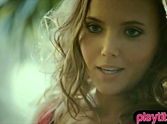 Blonde teen explores pussy on cam