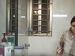 Hidden Voyeur Spies On Bathing Indian Woman