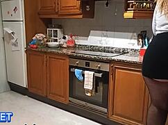 huge ass latina surprised in kitchen 😲