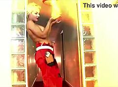 Sexy babe rips clothes in passionate striptease