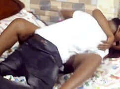 Horny ebony stepsis moans during pov sex with big cock