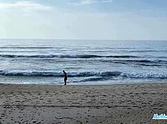 On the beach, the curvy Argentine swallowed my big cock and begged for pussy pounding.