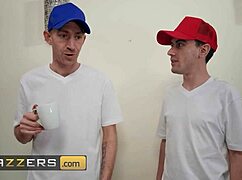 Brazzers - Louise Lee lets housepainters cover her face with cum