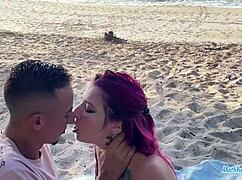 On the beach, the curvy Argentine swallowed my big cock and begged for pussy pounding.