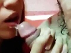 Neighbor Swallows Hot Cum After Pussy Piercing Orgasm