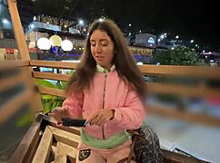 Public Agent - Cute girl takes a rough pounding with a full creampie load in public