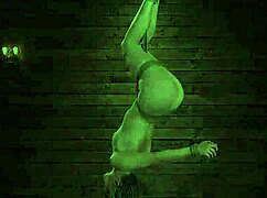 blonde in ankle suspension getting tormented roughly