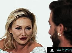 nuru massage - boss's lesbian wife adira allure, uh, sneaks with employee for licks