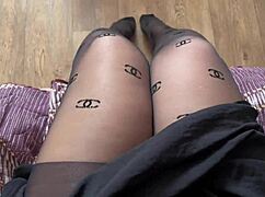 Horny milf stepmom masturbates in pantyhose 😈