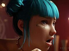 cyberpunk cyberfuck in cartoon style